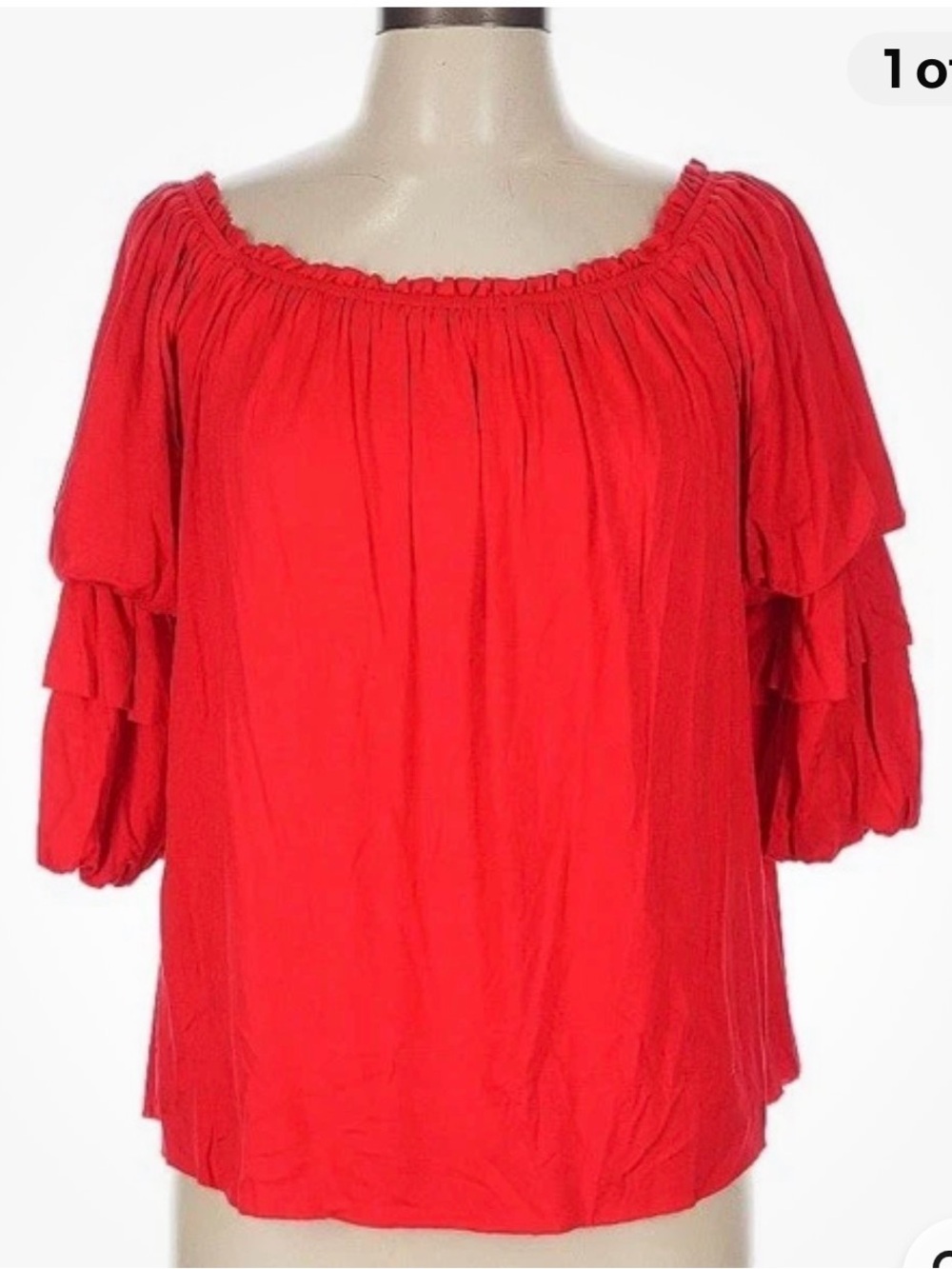 Bailey 44 Off Shoulder Womans Large Blouse Red EUC!